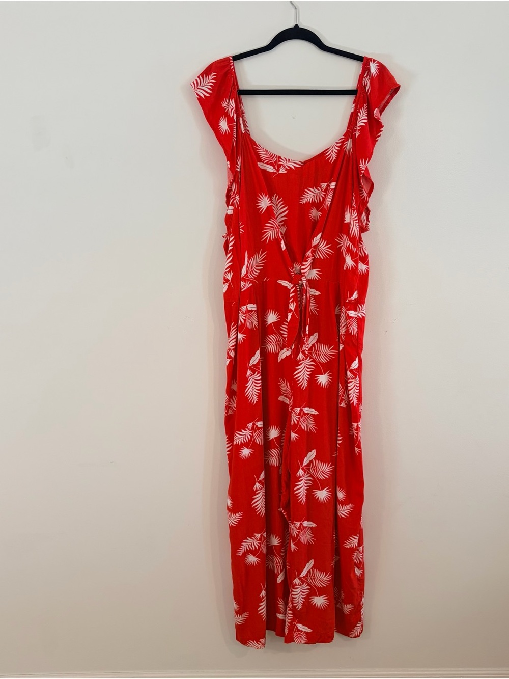St. John's Bay Red & White Tropical Print Jumpsuit